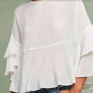 Antropologie White women's blouse by antropologie